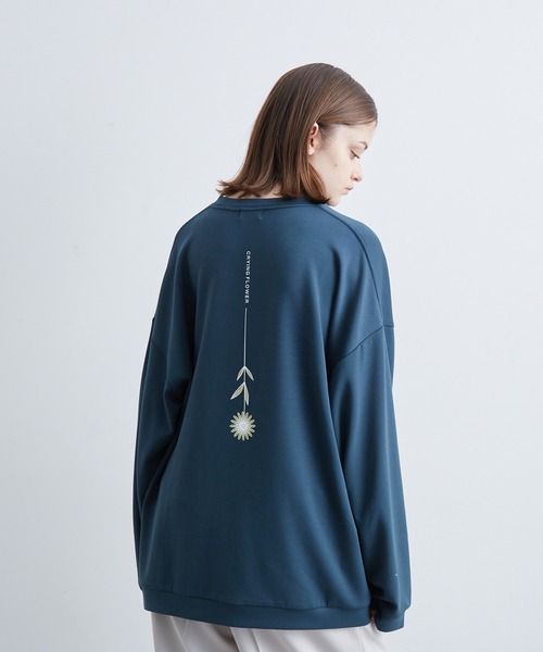 JUNRED（ジュンレッド）の「フラワープリントロングTシャツ（Tシャツ/カットソー・メンズ・グリーン/ブラック/ホワイト・S/L/M）」の9枚目の写真