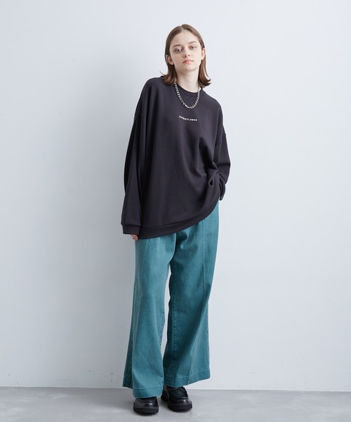 JUNRED（ジュンレッド）の「フラワープリントロングTシャツ（Tシャツ/カットソー・メンズ・グリーン/ブラック/ホワイト・S/L/M）」の12枚目の写真