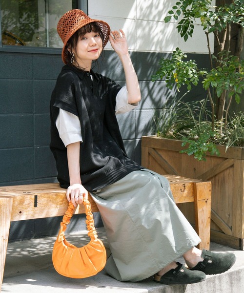 Casselini（キャセリーニ）の「Casselini/スカシアミバケットハット（ハット・レディース・ベージュ系その他/オレンジ系その他/グリーン・FREE）」の6枚目の写真