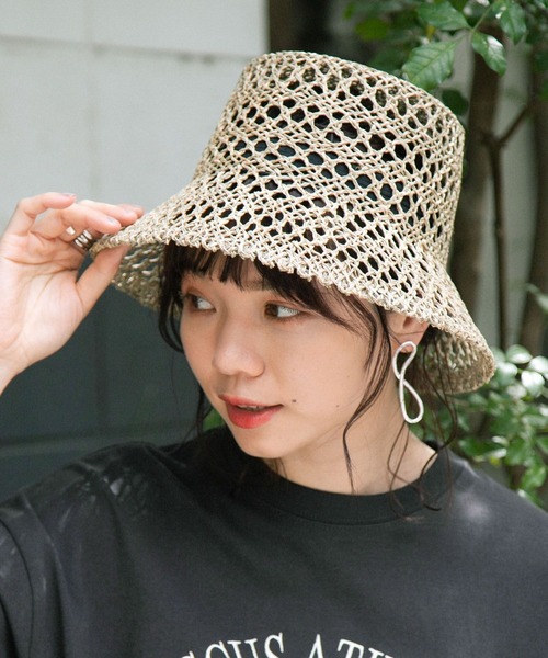 Casselini（キャセリーニ）の「Casselini/スカシアミバケットハット（ハット・レディース・ベージュ系その他/オレンジ系その他/グリーン・FREE）」の10枚目の写真