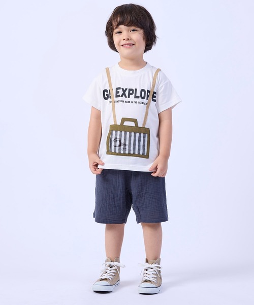 DILASH(ディラッシュ)の「Wガーゼパンツ(4.5分丈)(その他パンツ・キッズ・チャコール/ベージュ/ブルー・100/130/120/110/140/80/90)」の5枚目の写真