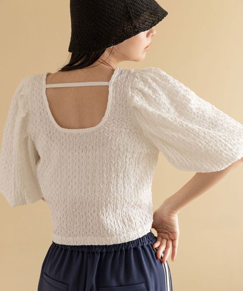 LOWRYS FARM(ローリーズファーム)の「ジャガードバックオープンSS 197958(Tシャツ/カットソー・レディース・ブルー/ホワイト/ブラック・FREE)」の11枚目の写真