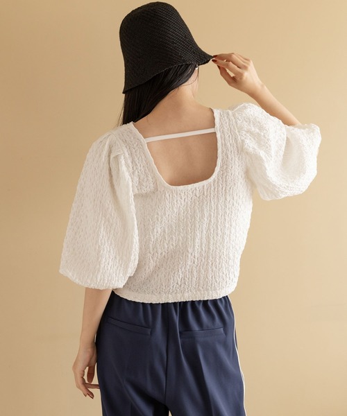 LOWRYS FARM(ローリーズファーム)の「ジャガードバックオープンSS 197958(Tシャツ/カットソー・レディース・ブルー/ホワイト/ブラック・FREE)」の18枚目の写真