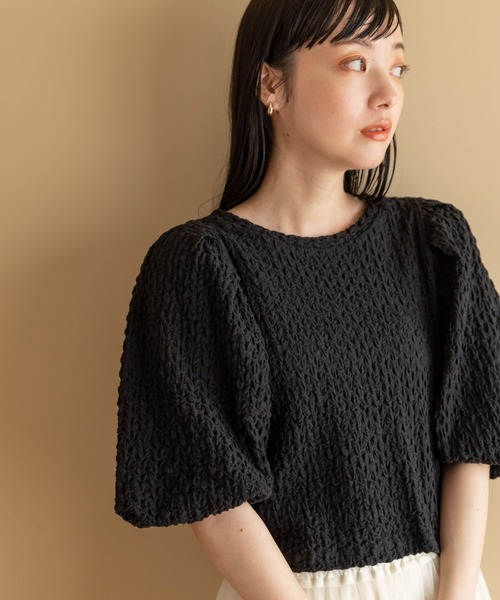 LOWRYS FARM(ローリーズファーム)の「ジャガードバックオープンSS 197958(Tシャツ/カットソー・レディース・ブルー/ホワイト/ブラック・FREE)」の5枚目の写真