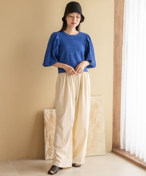 LOWRYS FARM(ローリーズファーム)の「ジャガードバックオープンSS 197958(Tシャツ/カットソー・レディース・ブルー/ホワイト/ブラック・FREE)」の9枚目の写真