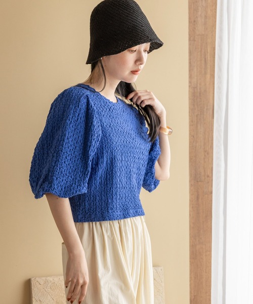 LOWRYS FARM(ローリーズファーム)の「ジャガードバックオープンSS 197958(Tシャツ/カットソー・レディース・ブルー/ホワイト/ブラック・FREE)」の22枚目の写真