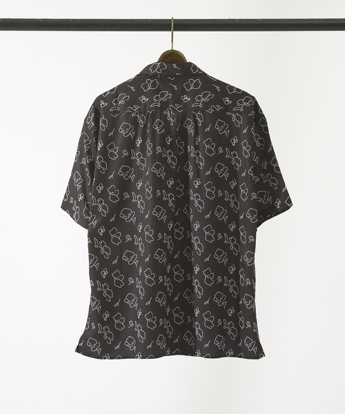 ABAHOUSE GRAY（アバハウスグレイ）の「【花柄】イタリアンカラー 半袖 シャツ（シャツ/ブラウス・メンズ・ホワイト/グリーン/ブラック・46/48/50）」の5枚目の写真