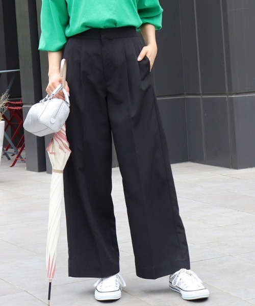 撥水タックパンツ