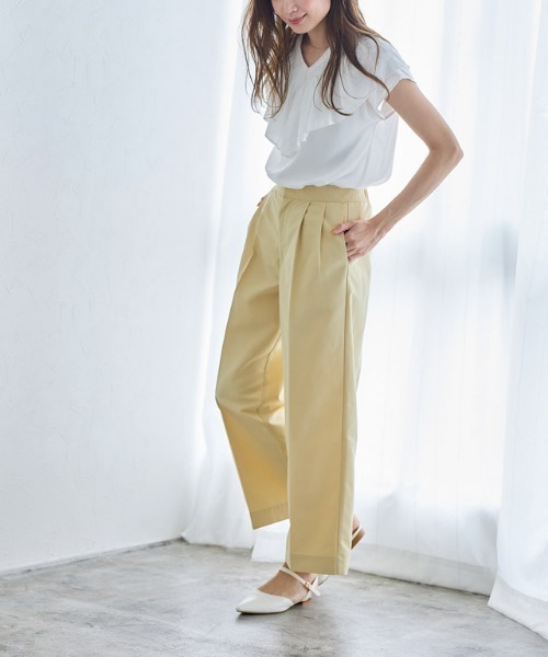 撥水タックパンツ