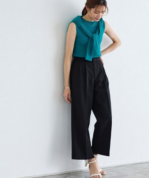 撥水タックパンツ