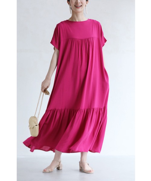 年末セール即購可Nodress 個性的 ピンク ロングワンピース 手堅い