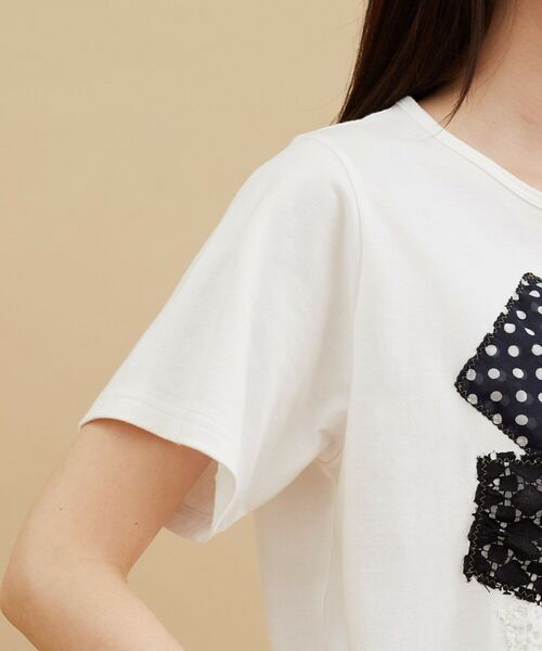 FRAPBOIS（フラボア）の「パッチレースT（Tシャツ/カットソー・レディース・ブラック/ホワイト・1）」の21枚目の写真