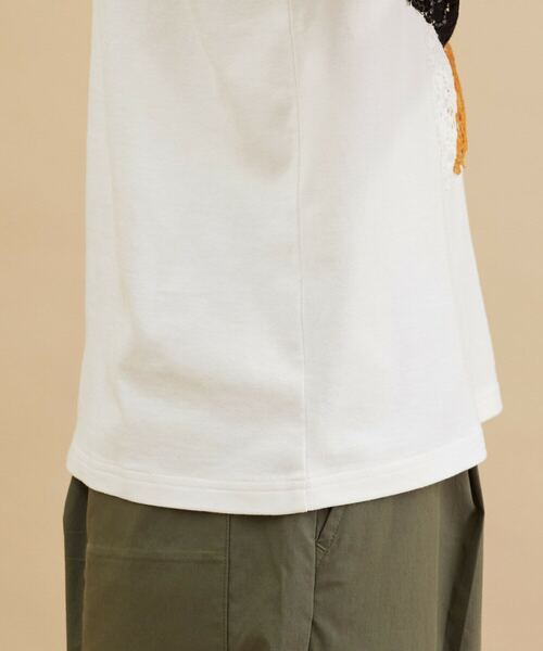 FRAPBOIS（フラボア）の「パッチレースT（Tシャツ/カットソー・レディース・ブラック/ホワイト・1）」の15枚目の写真
