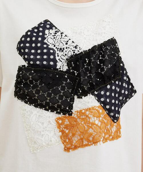 FRAPBOIS（フラボア）の「パッチレースT（Tシャツ/カットソー・レディース・ブラック/ホワイト・1）」の12枚目の写真