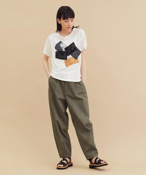 FRAPBOIS（フラボア）の「パッチレースT（Tシャツ/カットソー・レディース・ブラック/ホワイト・1）」の4枚目の写真