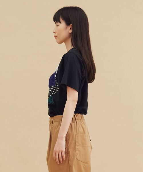 FRAPBOIS（フラボア）の「パッチレースT（Tシャツ/カットソー・レディース・ブラック/ホワイト・1）」の11枚目の写真