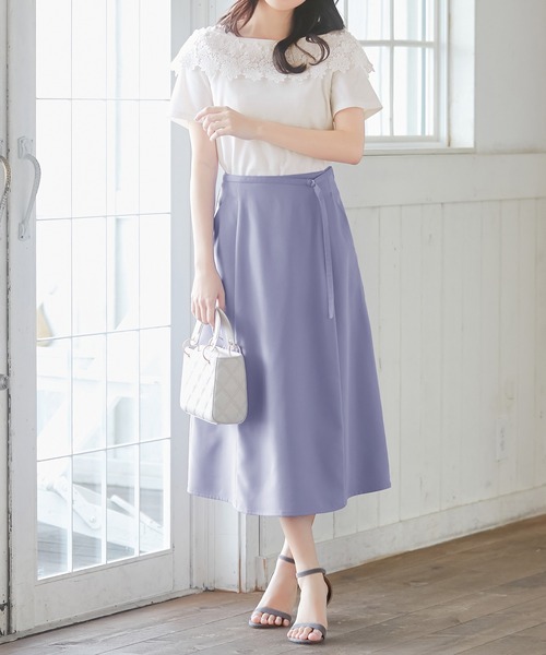 alotta(アロッタ)の「オフショル風レースデザイントップス(Tシャツ/カットソー・レディース・ブラック/ホワイト/サックスブルー・LL/L/M/3L)」の5枚目の写真