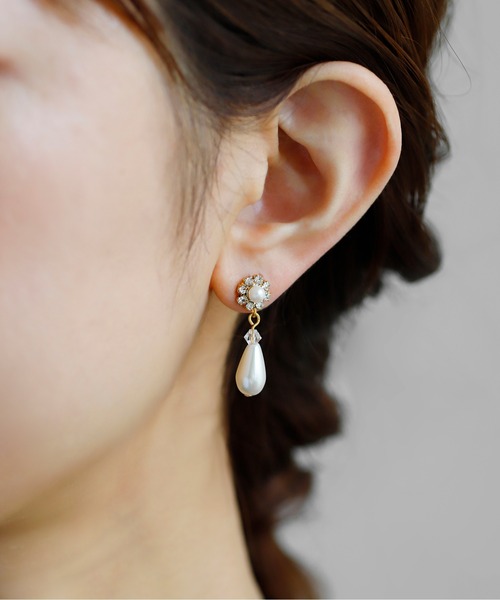 ビジューフラワー×パールピアス（ピアス（両耳用））｜ANEMONE 