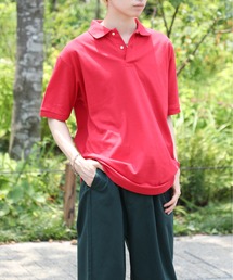 GRANCY ポロシャツ　赤 GRANCY ポロシャツ 「GRANCY」Ziplayered Wideshort Poloshirt