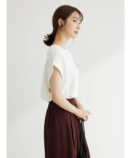 Sugar spoon（シュガースプーン）の「・SUGAR　SPOON　フレンチリブTシャツ（Tシャツ/カットソー・レディース・チャコールグレー/オフホワイト/ブラック/ブラウン・FREE）」の5枚目の写真