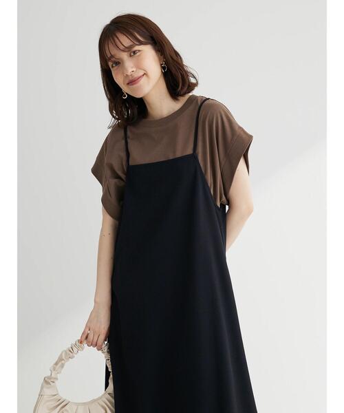 Sugar spoon（シュガースプーン）の「・SUGAR　SPOON　フレンチリブTシャツ（Tシャツ/カットソー・レディース・チャコールグレー/オフホワイト/ブラック/ブラウン・FREE）」の10枚目の写真