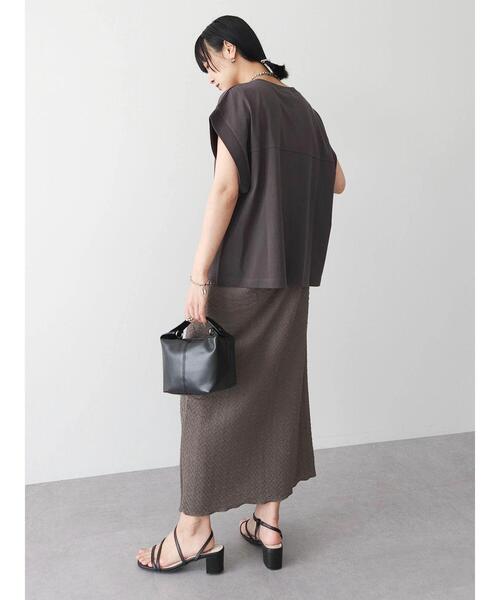 Sugar spoon（シュガースプーン）の「・SUGAR　SPOON　フレンチリブTシャツ（Tシャツ/カットソー・レディース・チャコールグレー/オフホワイト/ブラック/ブラウン・FREE）」の14枚目の写真