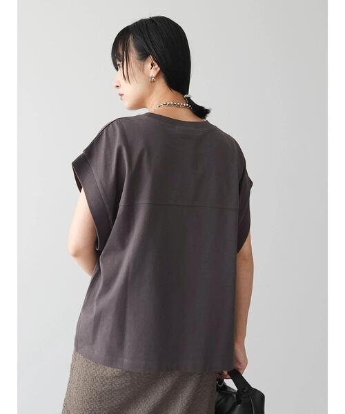 Sugar spoon（シュガースプーン）の「・SUGAR　SPOON　フレンチリブTシャツ（Tシャツ/カットソー・レディース・チャコールグレー/オフホワイト/ブラック/ブラウン・FREE）」の16枚目の写真