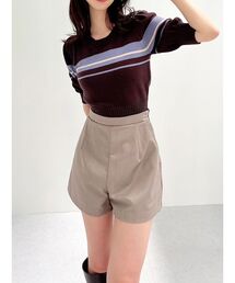 バブルスリーブクロップドニット