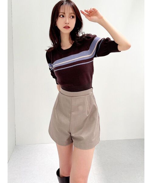 RESEXXY（リゼクシー）の「バブルスリーブクロップドニット（ニット/セーター・レディース・ブラウン/アイボリー/ブラック・FREE）」の12枚目の写真