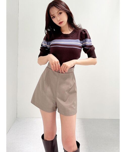 RESEXXY（リゼクシー）の「バブルスリーブクロップドニット（ニット/セーター・レディース・ブラウン/アイボリー/ブラック・FREE）」の13枚目の写真