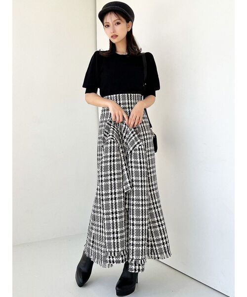 RESEXXY（リゼクシー）の「バブルスリーブクロップドニット（ニット/セーター・レディース・ブラウン/アイボリー/ブラック・FREE）」の18枚目の写真