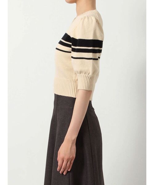 RESEXXY（リゼクシー）の「バブルスリーブクロップドニット（ニット/セーター・レディース・ブラウン/アイボリー/ブラック・FREE）」の7枚目の写真