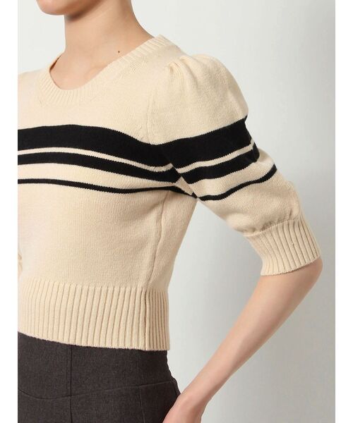 RESEXXY（リゼクシー）の「バブルスリーブクロップドニット（ニット/セーター・レディース・ブラウン/アイボリー/ブラック・FREE）」の10枚目の写真