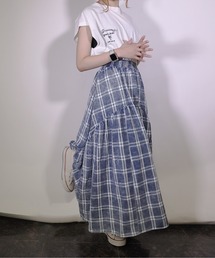 ❇️45rpm ❇️　チェック　スカート　茶系　インディゴ ❇️45rpm ❇️ チェック スカート 茶系 インディゴ ❇️45rpm