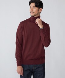SHIPSシップス★メリノウールボーダーワイドスリーブタートルネックニット SHIPSシップス☆メリノウールボーダーワイドスリーブ