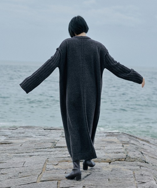 select MOCA（セレクトモカ）の「センターリンキングリラックスニットワンピース（ワンピース・レディース・ベージュ/ブラック/オリーブ・FREE）」の7枚目の写真