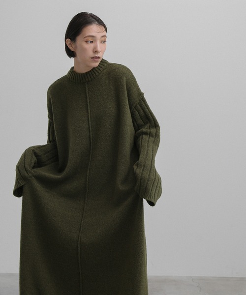 select MOCA（セレクトモカ）の「センターリンキングリラックスニットワンピース（ワンピース・レディース・ベージュ/ブラック/オリーブ・FREE）」の19枚目の写真