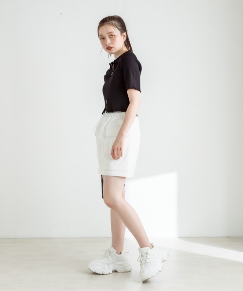 OLIVE des OLIVE（オリーブデオリーブ）の「ダブルジップリブ衿トップス　1032050180（ニット/セーター・レディース・ブラック/ブラック系その他/ボルドー/オフホワイト・FREE）」の10枚目の写真