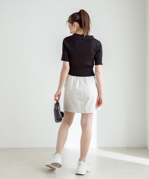 OLIVE des OLIVE（オリーブデオリーブ）の「ダブルジップリブ衿トップス　1032050180（ニット/セーター・レディース・ブラック/ブラック系その他/ボルドー/オフホワイト・FREE）」の17枚目の写真