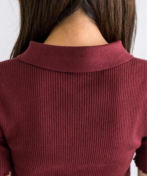 OLIVE des OLIVE（オリーブデオリーブ）の「ダブルジップリブ衿トップス　1032050180（ニット/セーター・レディース・ブラック/ブラック系その他/ボルドー/オフホワイト・FREE）」の22枚目の写真