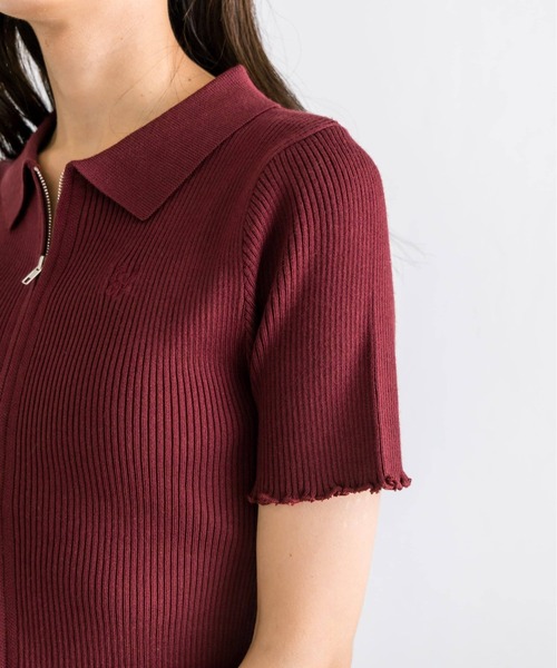 OLIVE des OLIVE（オリーブデオリーブ）の「ダブルジップリブ衿トップス　1032050180（ニット/セーター・レディース・ブラック/ブラック系その他/ボルドー/オフホワイト・FREE）」の18枚目の写真