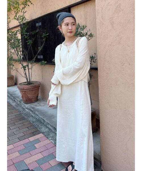 Ungrid（アングリッド）の「カーデセットフレアキャミワンピース（ワンピース・レディース・アイボリー/ブラック/オレンジ・FREE）」の2枚目の写真