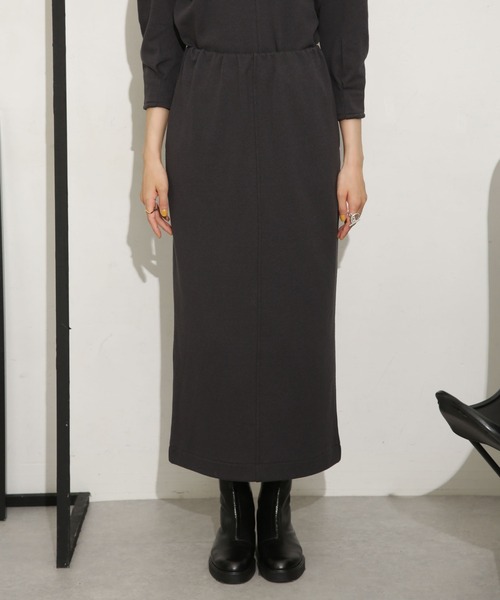 NANO universe（ナノユニバース）の「ミニブークレIラインスカート(セットアップ可)（スカート・レディース・アイボリー/チャコール・S/M）」の15枚目の写真