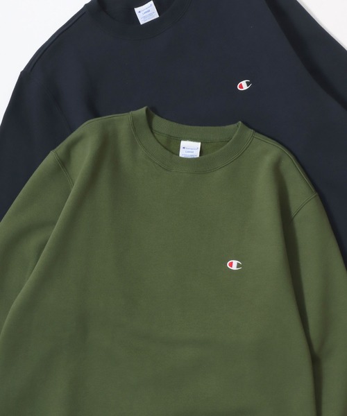 Champion（チャンピオン）の「Champion/チャンピオン コットンUSA 裏起毛 ロゴワッペン ワンポイント刺繍 クルーネック スウェット トレーナー/レディース メンズ（スウェット・メンズ・ダークグレー/オートミール/グレー/ネイビー/ブラック/ダークグリーン/オリーブ・M/L/XL）」の6枚目の写真