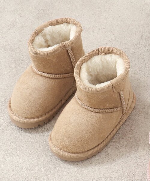 apres les cours（アプレレクール）の「【無地・ユニセックス】ボアブーツ（ブーツ・キッズ・ブラウン/ピンク/ベージュ・21/13/14/15 /16/17/18/19/20）」の3枚目の写真