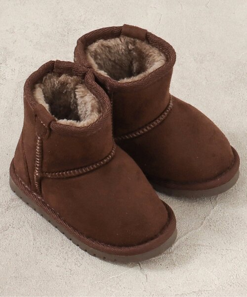 apres les cours（アプレレクール）の「【無地・ユニセックス】ボアブーツ（ブーツ・キッズ・ブラウン/ピンク/ベージュ・21/13/14/15 /16/17/18/19/20）」の2枚目の写真