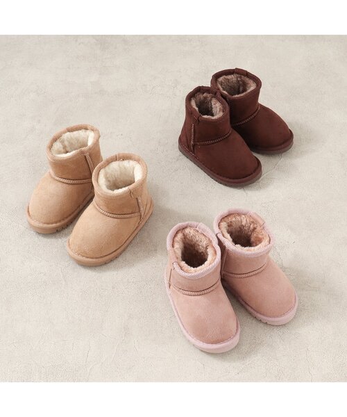 apres les cours（アプレレクール）の「【無地・ユニセックス】ボアブーツ（ブーツ・キッズ・ブラウン/ピンク/ベージュ・21/13/14/15 /16/17/18/19/20）」の4枚目の写真