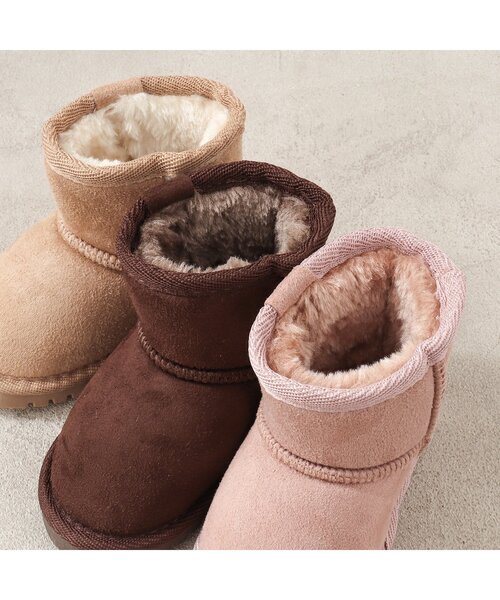 apres les cours（アプレレクール）の「【無地・ユニセックス】ボアブーツ（ブーツ・キッズ・ブラウン/ピンク/ベージュ・21/13/14/15 /16/17/18/19/20）」の5枚目の写真