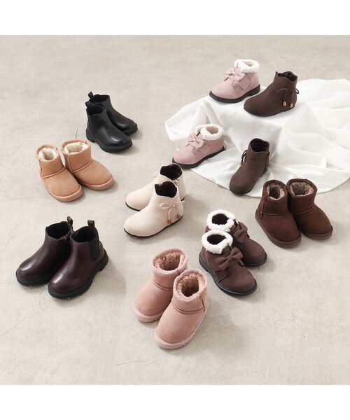 apres les cours（アプレレクール）の「【無地・ユニセックス】ボアブーツ（ブーツ・キッズ・ブラウン/ピンク/ベージュ・21/13/14/15 /16/17/18/19/20）」の12枚目の写真