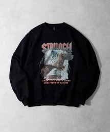 裏毛 ROCK/MOTORCYCLE PRINT クルーネック